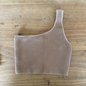 Aritzia Sculpt Knit One-shoulder cropped tank